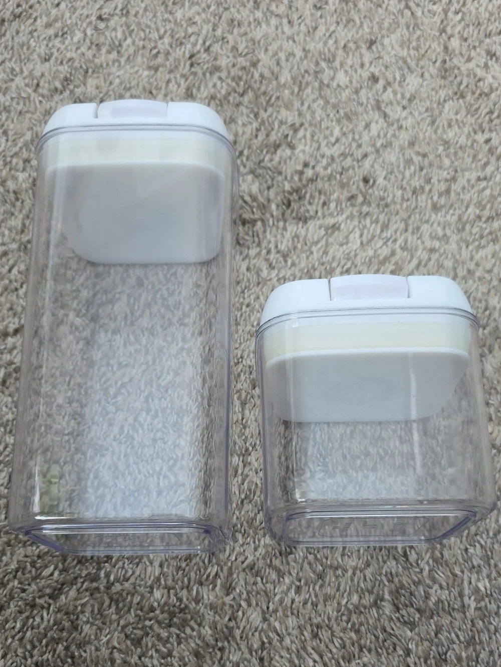 Airtight White Lid Clear Pantry Storage Containers - Set of 2